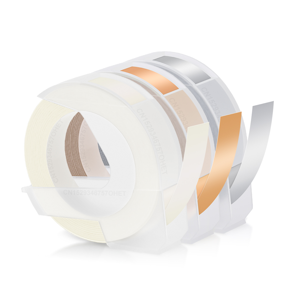 3D Embossing Typewriter B90 Manual Labeller Handheld Label Printer Similar as Dymo 12965 Labeling Machine or 3PK Label Tapes: BK