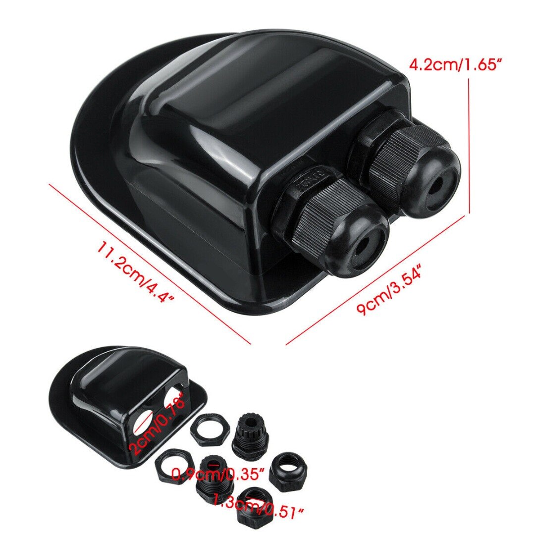 2 reikää 6-12mm liittimen kytkentärasia katto aurinkopaneeli kaksi läpivientilaippa laatikko matkailuauto asuntoauto rv vene