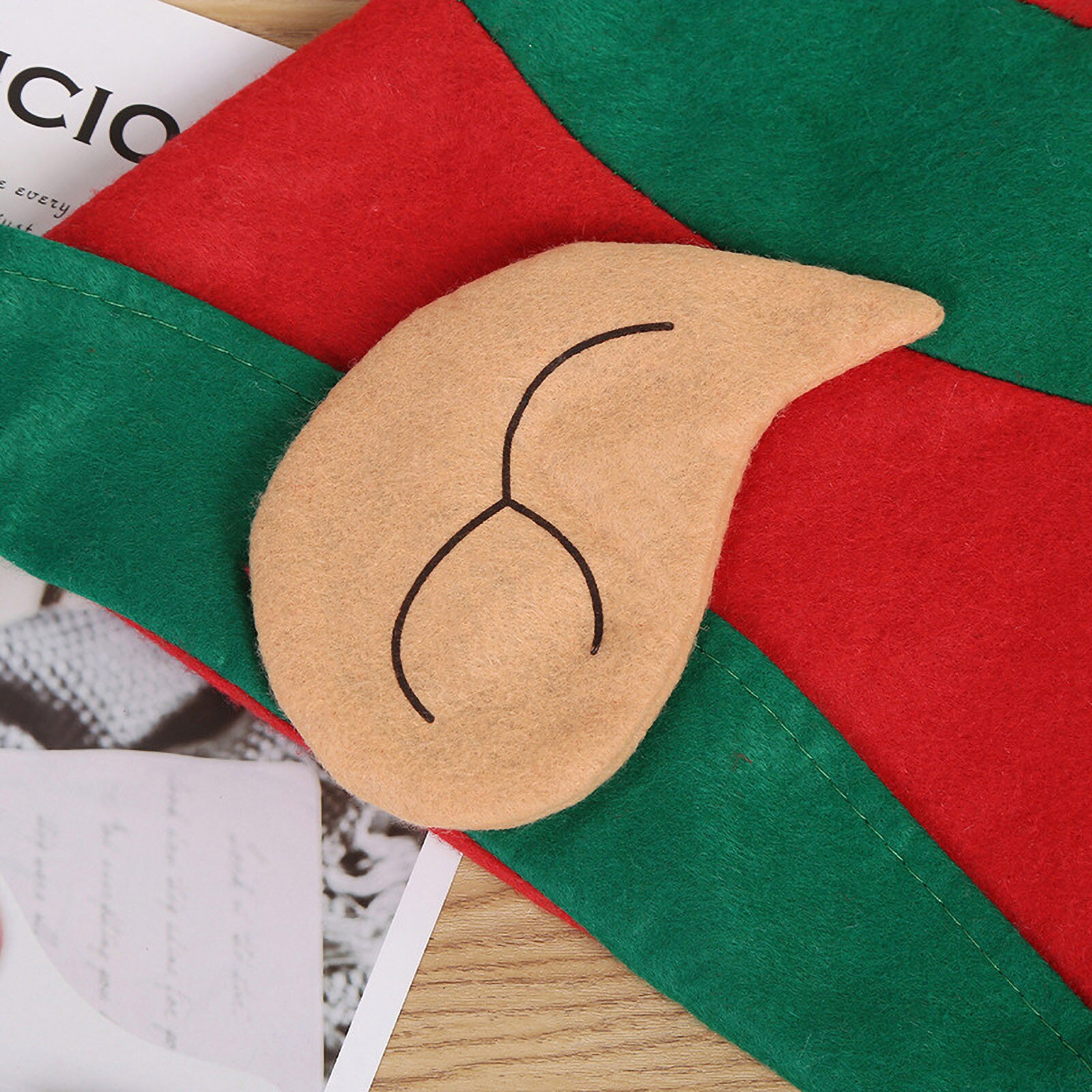 Christmas Elf Hat With Ears Clown Hat Red And Green Striped Hat Christmas Party Decorations Ornament For Women And Men #T1P