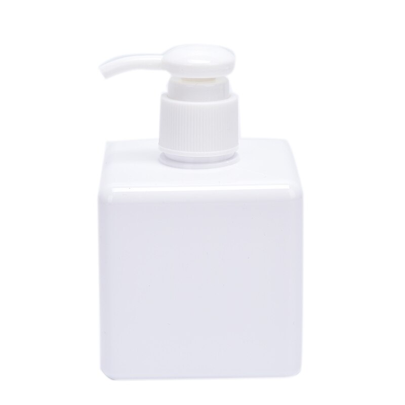Botella de jabón líquido de plástico transparente, dispensador cuadrado de champú de empuje, desinfectante de manos, 250ML: white 250ml