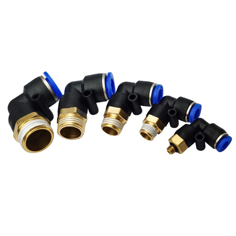 Pl typ  od 4 6 8 10 12mm - 1/8 '' 1/4 '' 3/8 '' 1/2 '' gänga tryck in en tryckskontakt pneumatiska snabbkopplingar