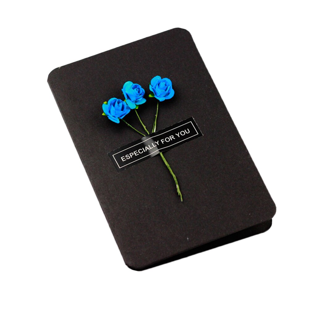 Cartes de vœux en papier Kraft, DIY, avec enveloppe, fleurs sèches faites à la main, décorations de de mariage et d'anniversaire, fournitures,: NO.1