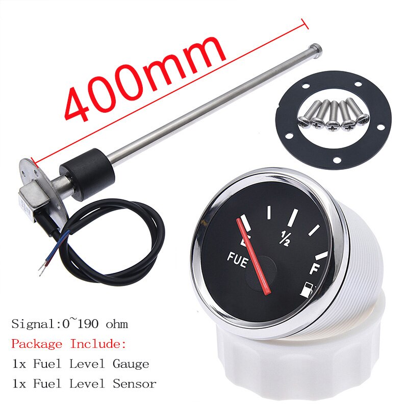 100-500mm Fuel Level Gauge 0-190 ohm Fuel Level Water Level Meter Sensor Set For Marine Boat Car Truck With Red Backlight 9-32V: BS 400MM