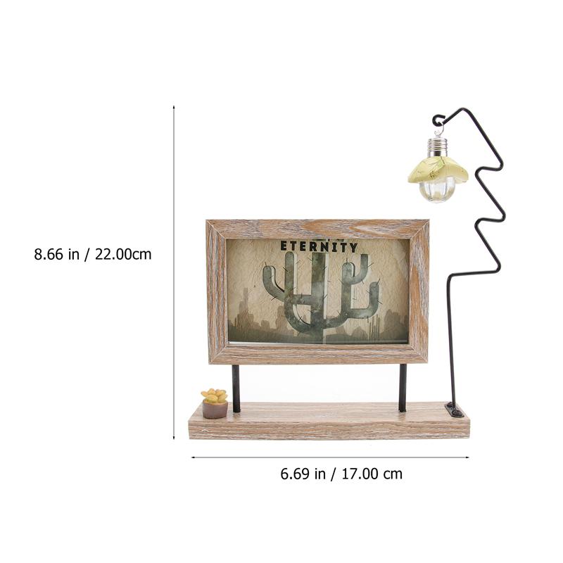 Marco de fotos de doble cara de 6 pulgadas Estilo nórdico marco de fotos de escritorio con luz