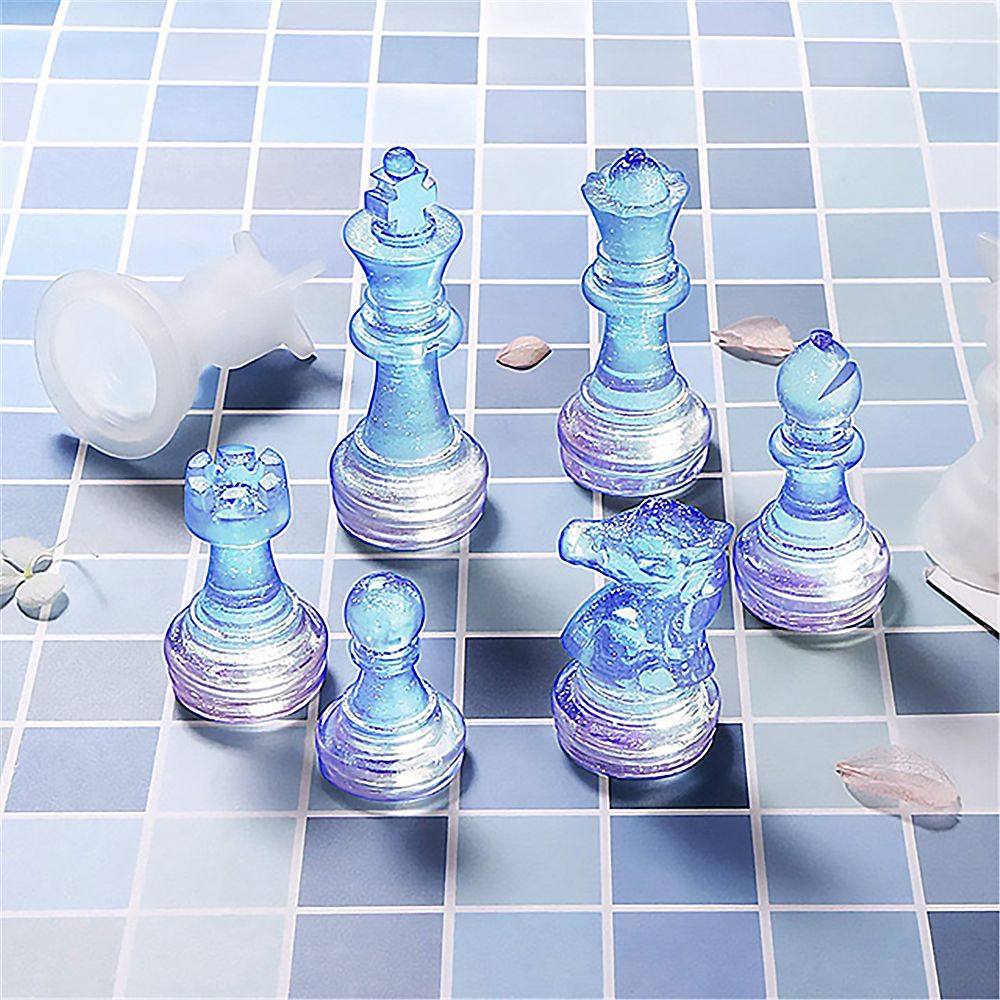 1PC International Chess Silicone Molds Crystal UV Epoxy Resin Checkerboard Mould for DIY Crafts Making Tools