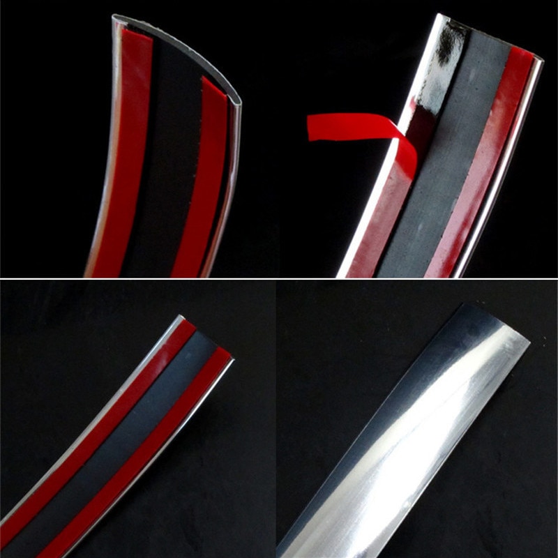 Chrome 5M voiture style décoration moulage garniture bande bande Auto protecteur autocollant 6mm 8mm 10mm 12mm 15mm 18mm 20mm 22mm 25mm