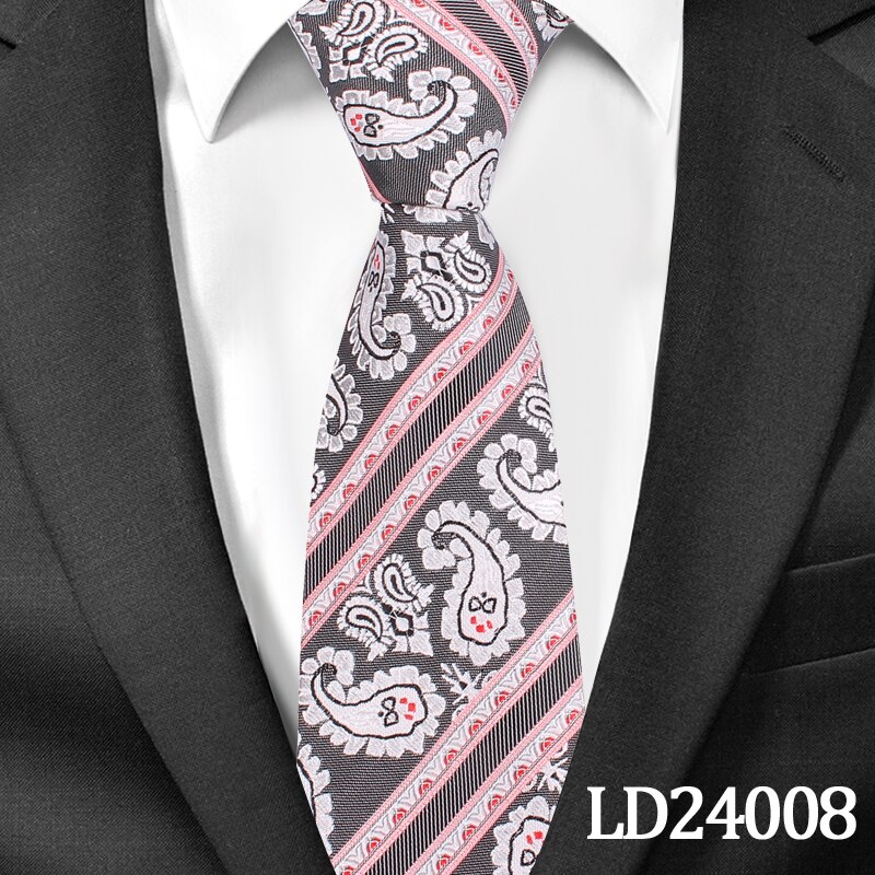 Casual Floral Ties Jacquard Classic Necktie For Men Suits Mens Business Neck Tie Cravats 8cm Width Groom Neckties: LD24008