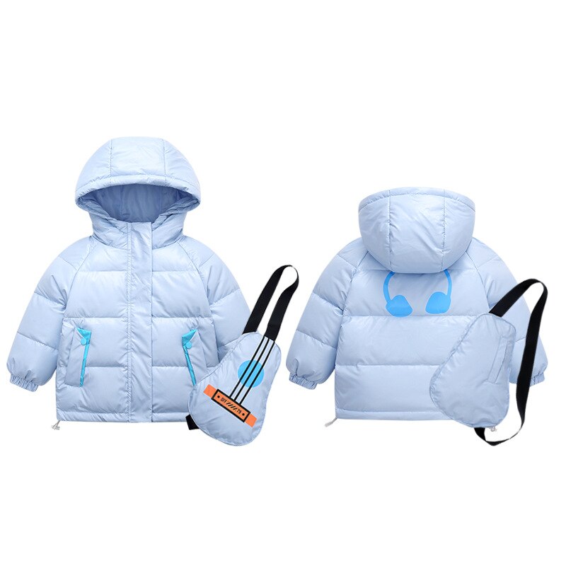 Chaqueta gruesa de plumón de pato para niño y niña, abrigo de plumón de pato blanco, Parka con cremallera, ropa de invierno,: Azul / 140cm