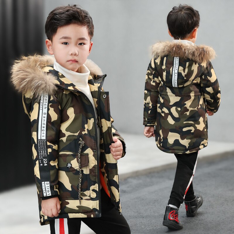 Kids Coat Boys Jackets Winter Camoufalge Thickness 4-12 Old Size Autumn Winter 9WBT029