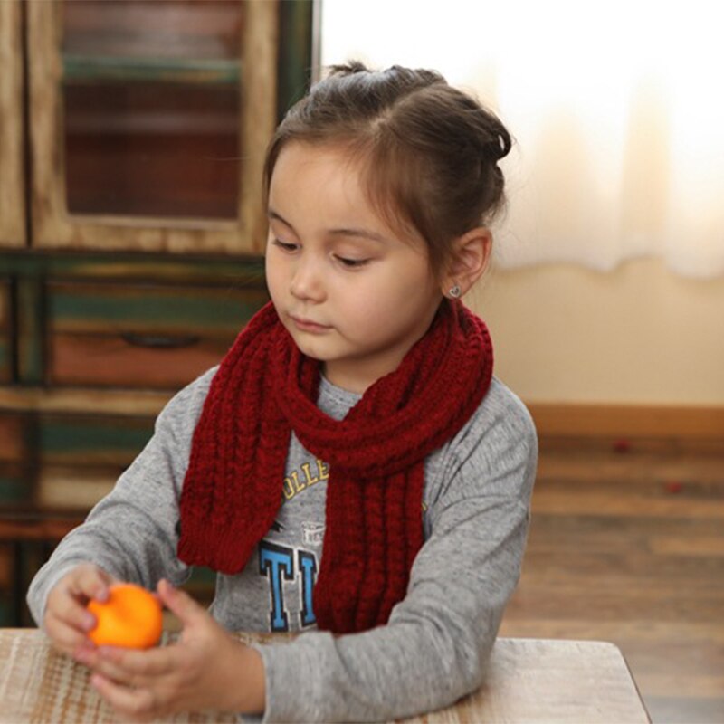 Sciarpa per bambini autunno inverno sciarpe per bambina all&#39;uncinetto tinta unita sciarpe per bambini scaldacollo per bambini calde a maglia all&#39;aperto accessori per bambini