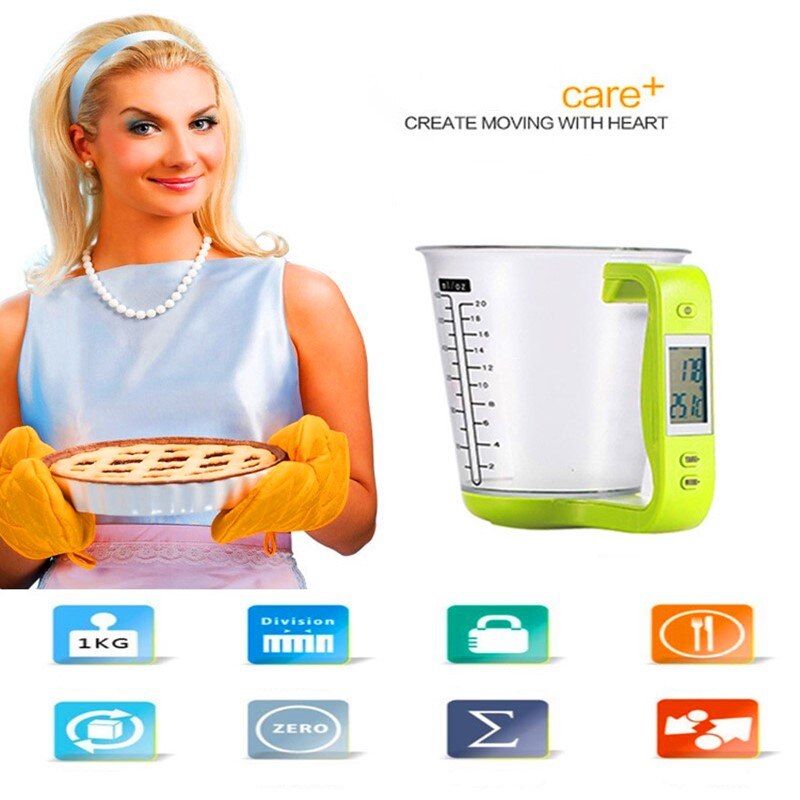 Electronic Digital LCD Display Kitchen Measuring Cups Kitchen Food Water Cooking Measuring cups scale Temperature Measuring Cups