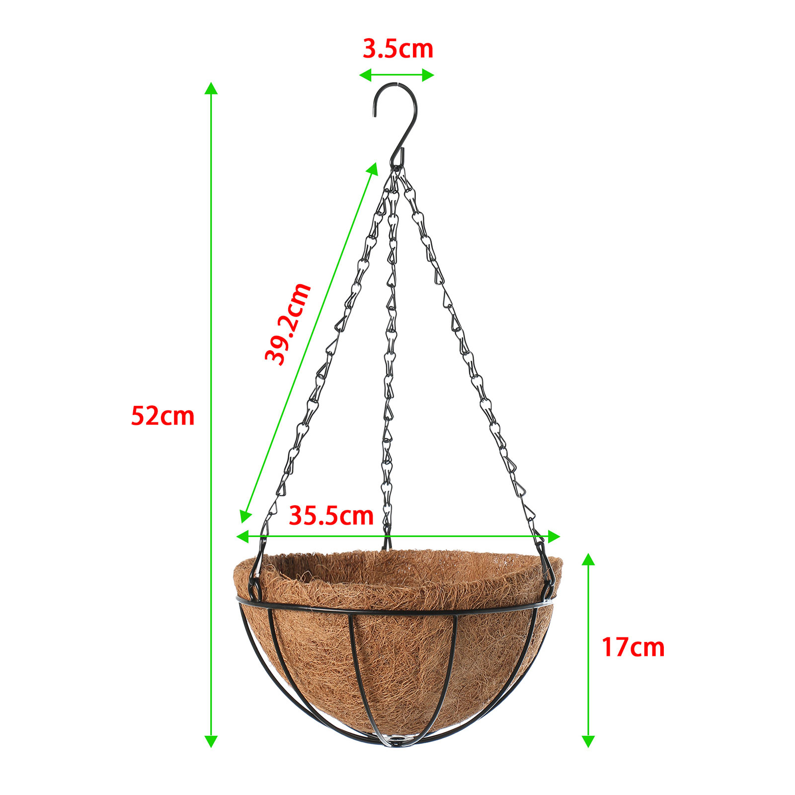 Maceta de coco ecológica para el hogar, cesta colgante, caja de almacenamiento para plantas y flores, estilo Original: 14