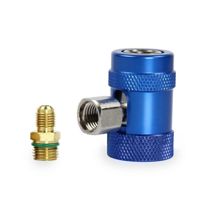 2pcs Brass+Metal R1234yf Quick Connector Adapter Air Conditioning Refrigerant Adapter For AR Refrigeration Systems Fluoride