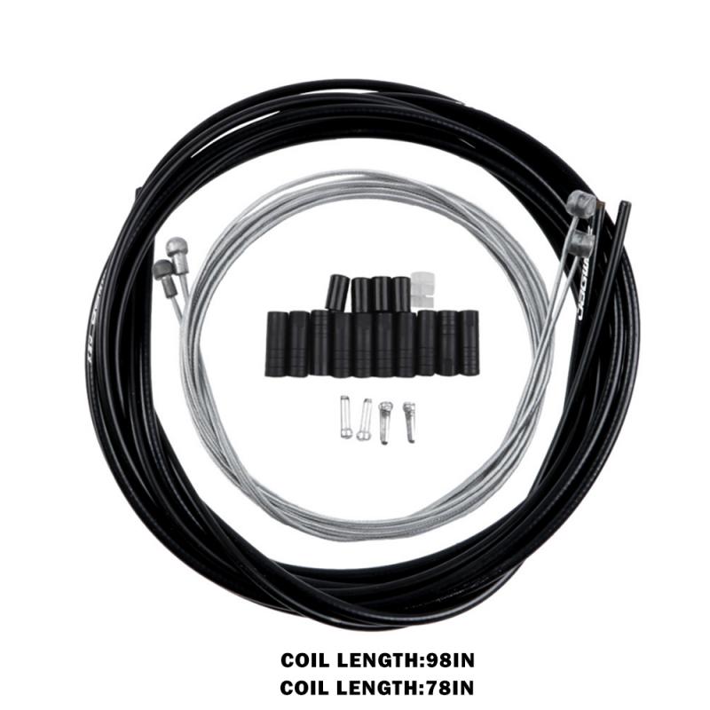 Bike Brake Accessories 1set Bike Gear Front Rear Inner Outer Bicycle Cable Steel Wire MTB Road Bike Shift Inner Cable: Black