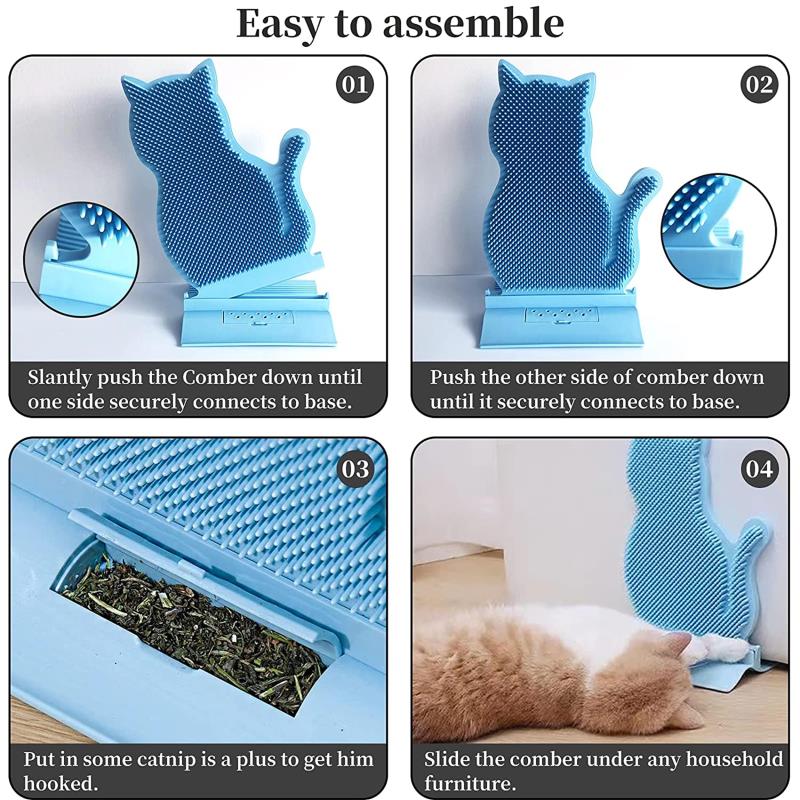 Cats Brush Self Massage Groomer Comb Cat Rubs The Face With Tickling Comb Wall Groomers Soft Grooming Brush Cat Accessories