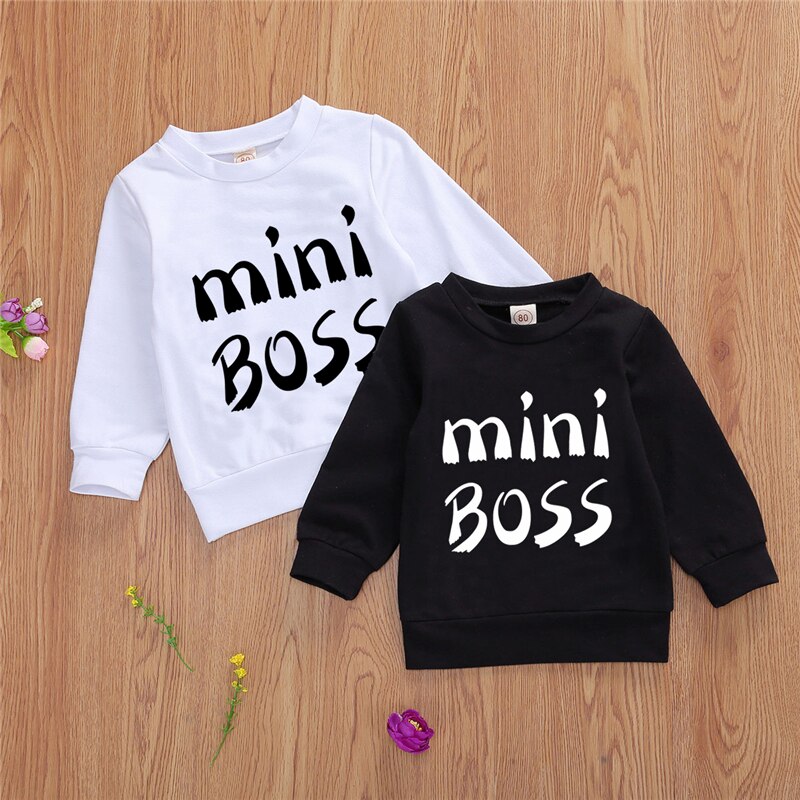 enfant en bas âge enfants bébé garçon fille vêtements mini patron lettre imprimé pull automne hiver décontracté T-Shirts