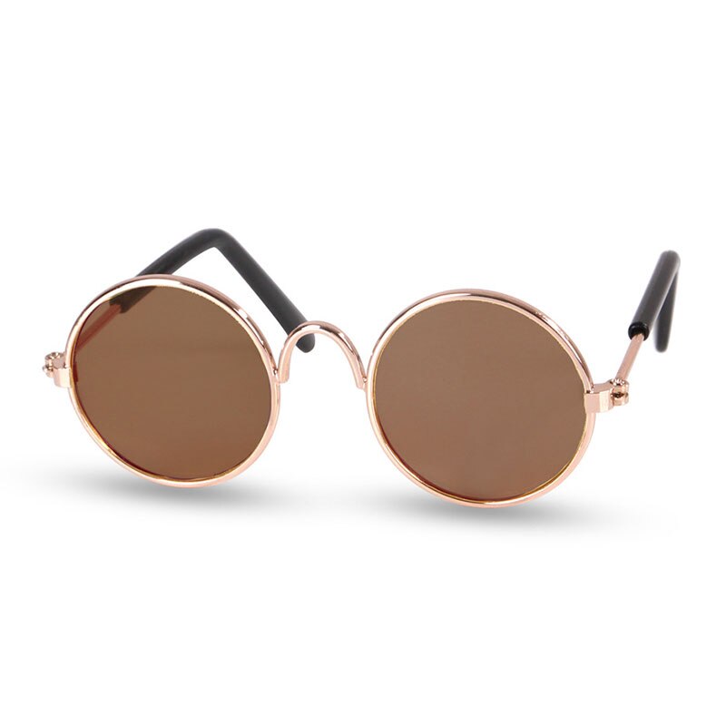 Neue 1 PC Pet Katze Sonnenbrille Mehrere Farben Runde Form Kleine Hunde Gläser Zubehör für Kätzchen Chihuahua Haustier Waren: brown