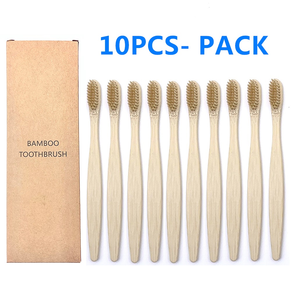 10 pièces brosse à dents en bambou biodégradable dents poils colorés brosse à dents en bambou naturel brosses à dents dentaires Eco Bambou: Violet