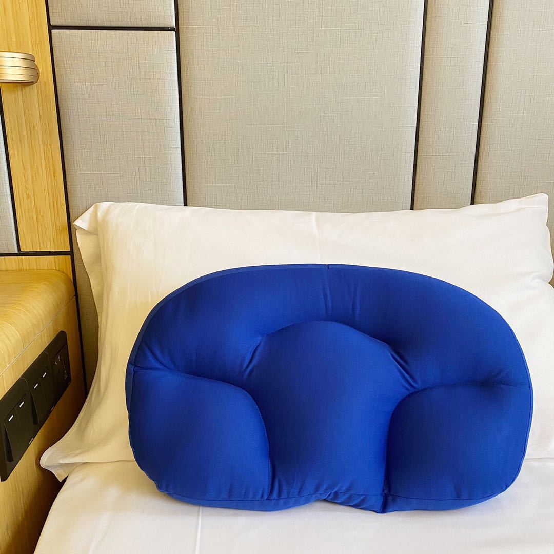Sleeping Aid Pillow Concave Super Comfortable All-round Sleep Pillow Memory Foam Soft Clouds Ergonomic Pillow Help Deep Sleep: blue 1PC