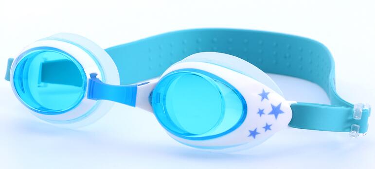 Børn svømmebriller anti-tåge uv børnestjerner sport svømmer briller silikone arena vandbriller vandtætte svømmebriller: Himmelblå