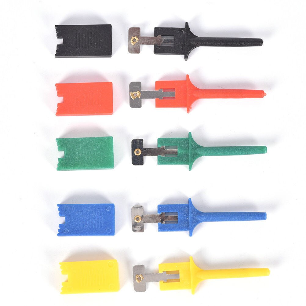 10 Clips De Prueba Para Chips SMD - Ganchos Dobles Finos, 5 Colores, Para Analizador Lógico Y Pruebas Electrónicas