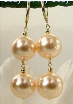 12mm Golden Geel South Sea Shell Parel Oorbellen> Mooie Fijne Adel dame vrouwen Oorbellen