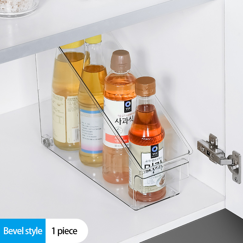 Cabinet Storage Rack Box Basket With Pulley Wheel Kitchen Sink Refrigerator Organizer Fruits Vegetables Pots Lid Containers: 1 Bevel Box