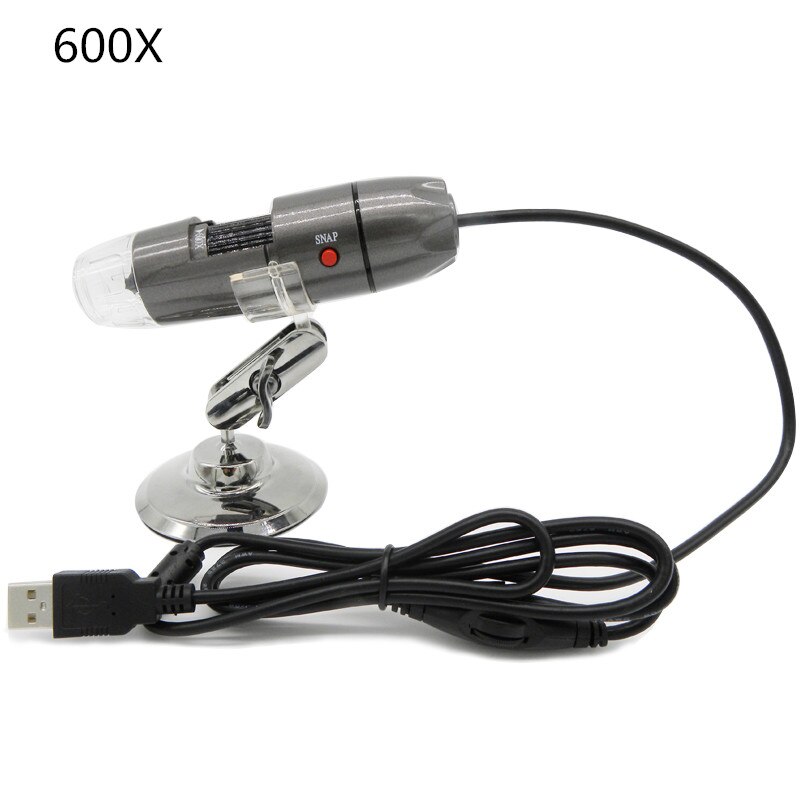 400X-1000X USB Microscope Coms Sensor TV/AV Interface Digital Microscope for Electronics With 8 LEDs Bracket: U600XST1