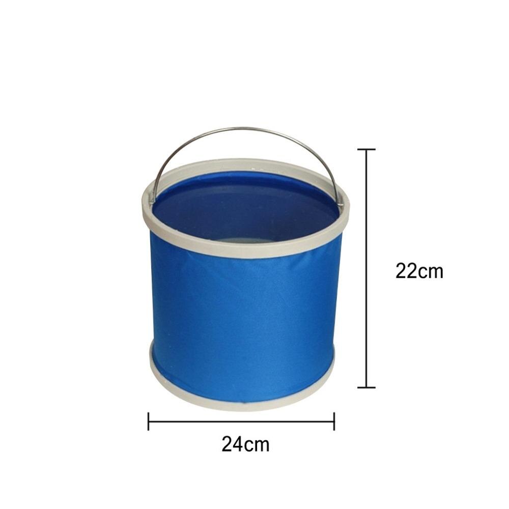 Waterproof Folding Bucket Is Convenient Wear Resistant Cleaning Supplies Blue Folding Storage PlasticH4