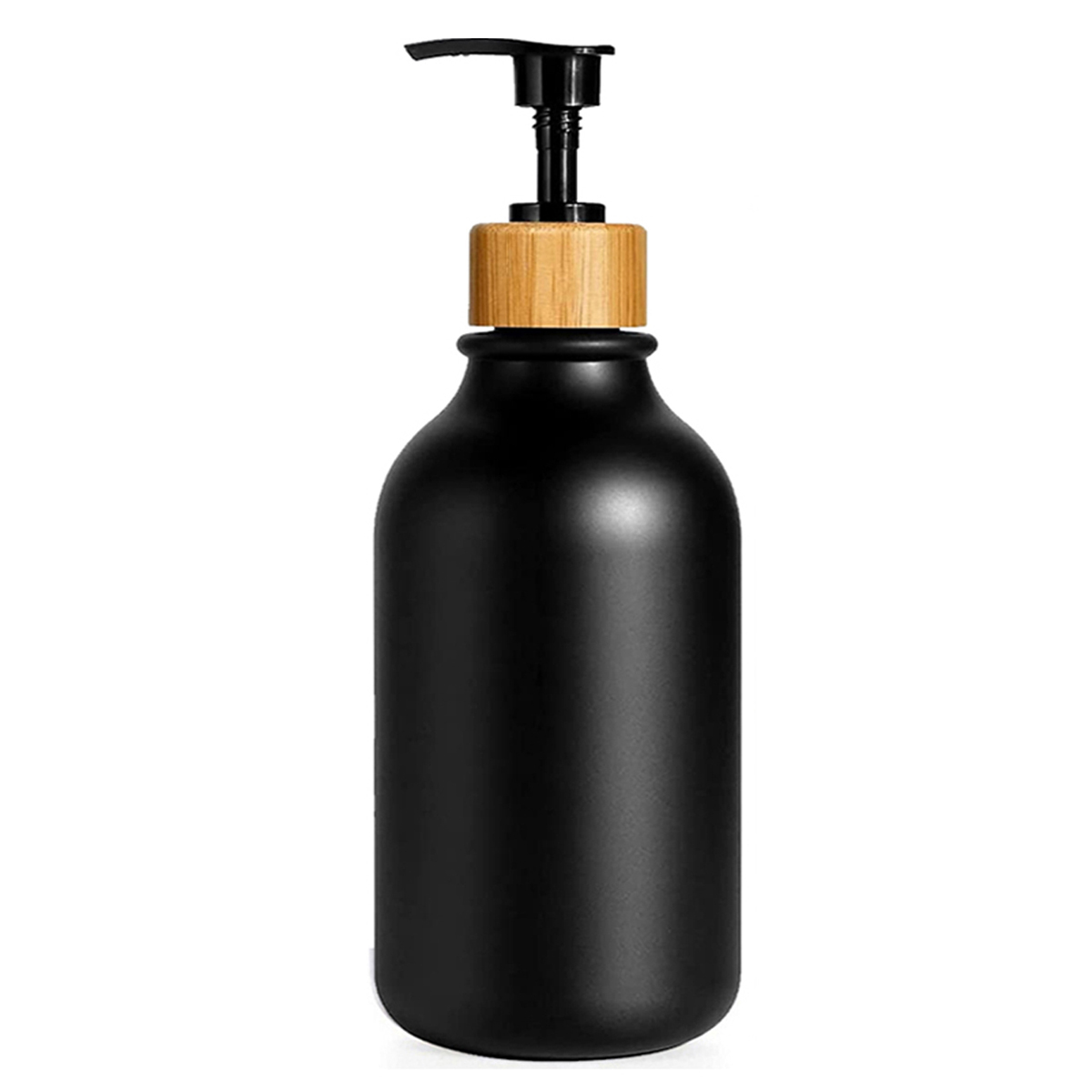 Dispensador de jabón con bandeja de bambú para cocina, baño, decoración de fregadero, botella de jabón para champú, acondicionador, lavado de cuerpo, dispensador de lavado de manos: Castaño