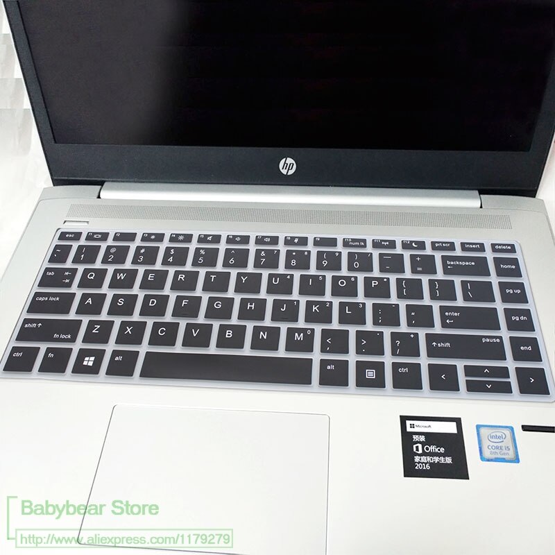 Til hp probook 440 g5 14 " / probook  x360 440 g1 / 440 g6 / 445 g6 / 640 g4 14 tommer laptop tastatur cover beskytter hud: Sort