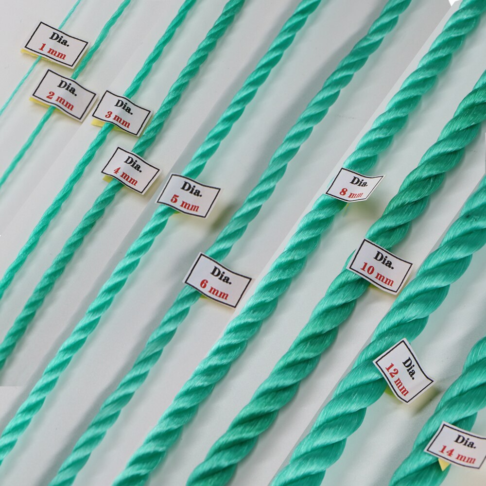 1Mm-14Mm Diameter Polyethyleen Touw Nylon Weave Twisted Twine Hoge Sterkte Tuin Bundeling Plant Netting Thuis verbetering Craft