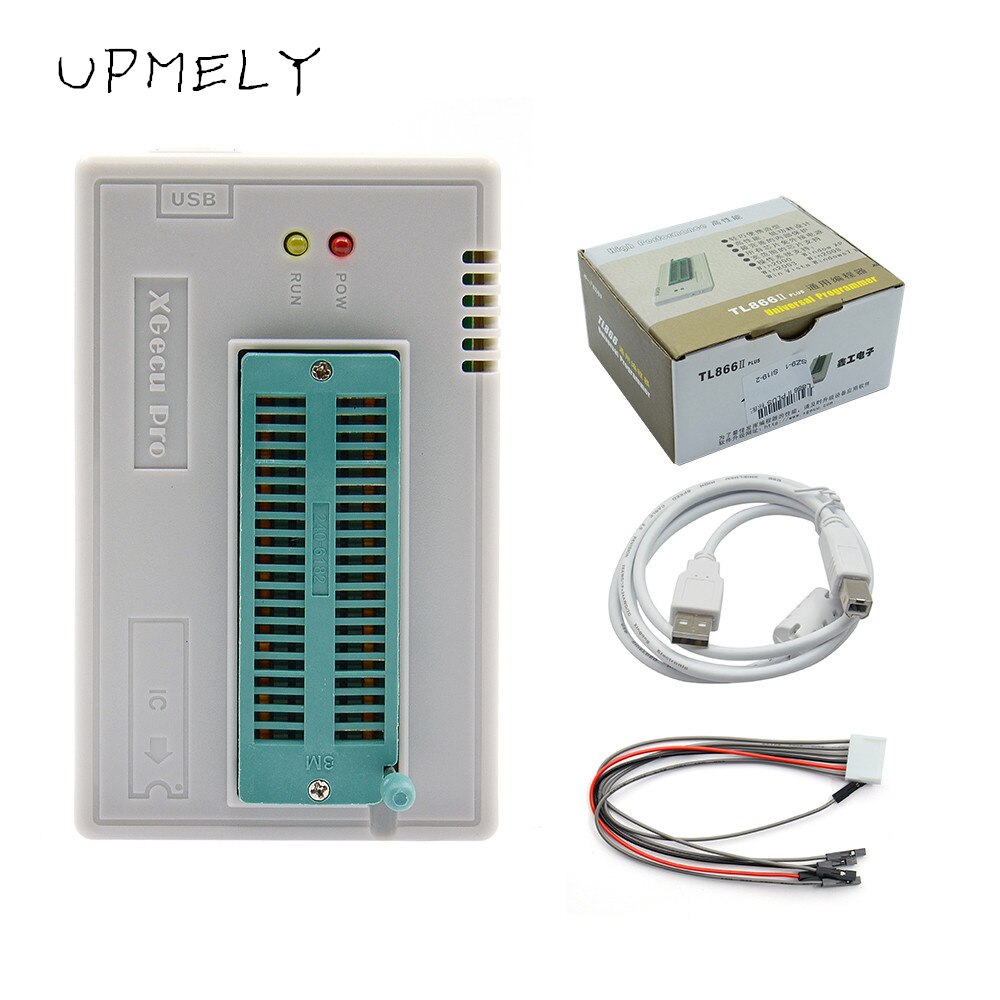 Upmely  v11.9 tl866ii plus minipro nand flash avr pic bios usb ohjelmoija 8 sovitinta  tl866 ja 13 kpl yleispistorasialle
