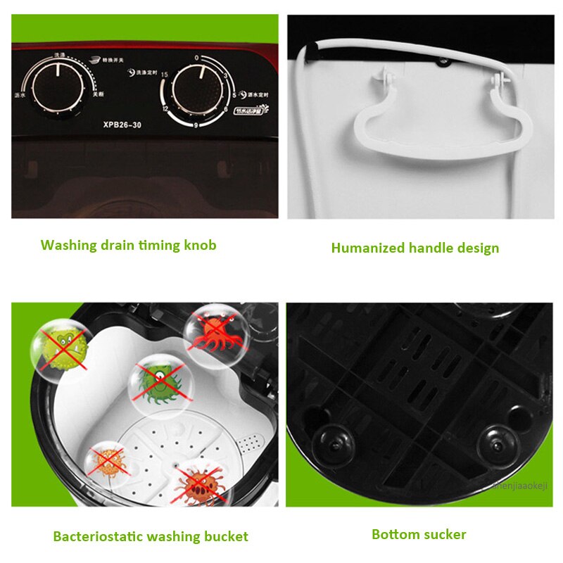 Home dewatering machine Elution integrated single barrel washer semi-automatic small clothes washing machine for dormitory