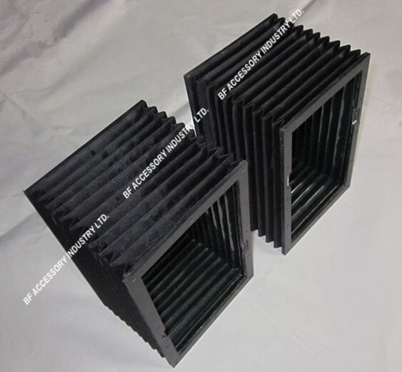 Square flexible accordion protective bellow covers