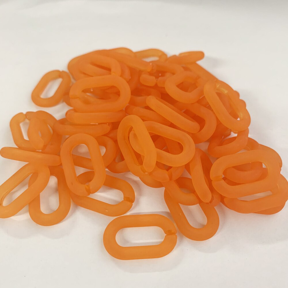 50pcs/bag Frosted DIY Detachable Replacement Shoulder Strap Bag Acrylic Resin Handbag Chain Strap Bands Bag Accessories 27*17mm: frosted orange