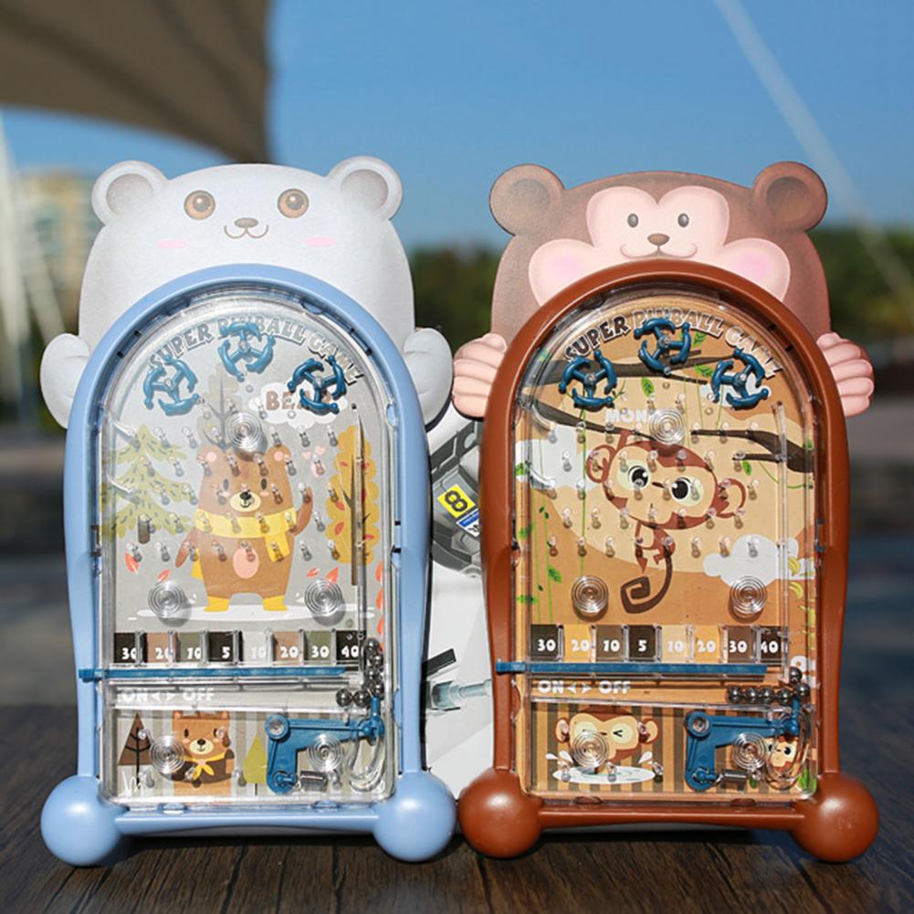 Mini Pinball Game Excellent Cartoon Animal Frogs Shape Pinball Toy Wear Resistant Pinball Machine