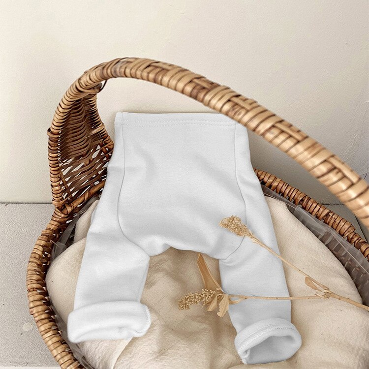 Peuter Meisje Casual Broek Kinderen Broek Koreaanse Kleding Herfst Baby Effen Broek Baby Leggings Jongen Elasticiteit Broek: Creamy-white / 12m
