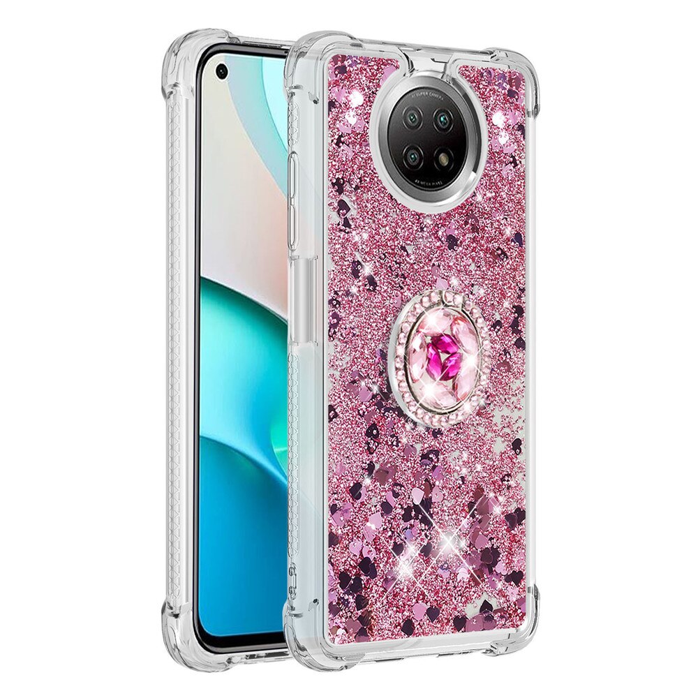 Voor Xiaomi Redmi Opmerking 9 5G Rhinestone Ring Gesp Anti-Collision Quicksand Case Voor Xiaomi Note9 5G cover Coque Fundas Behuizing: 5