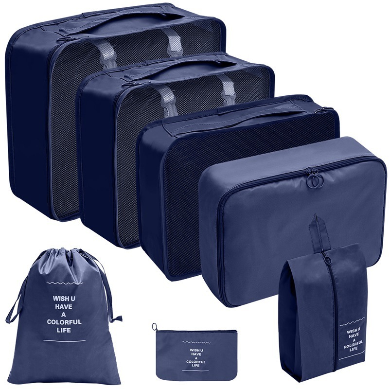 Bags for Travel Luggage Organizer Waterproof Wash Bag Clothes Bags Accessories Suitcase Organizer Storage 7/8PCS Organizer: DEEP BLUE