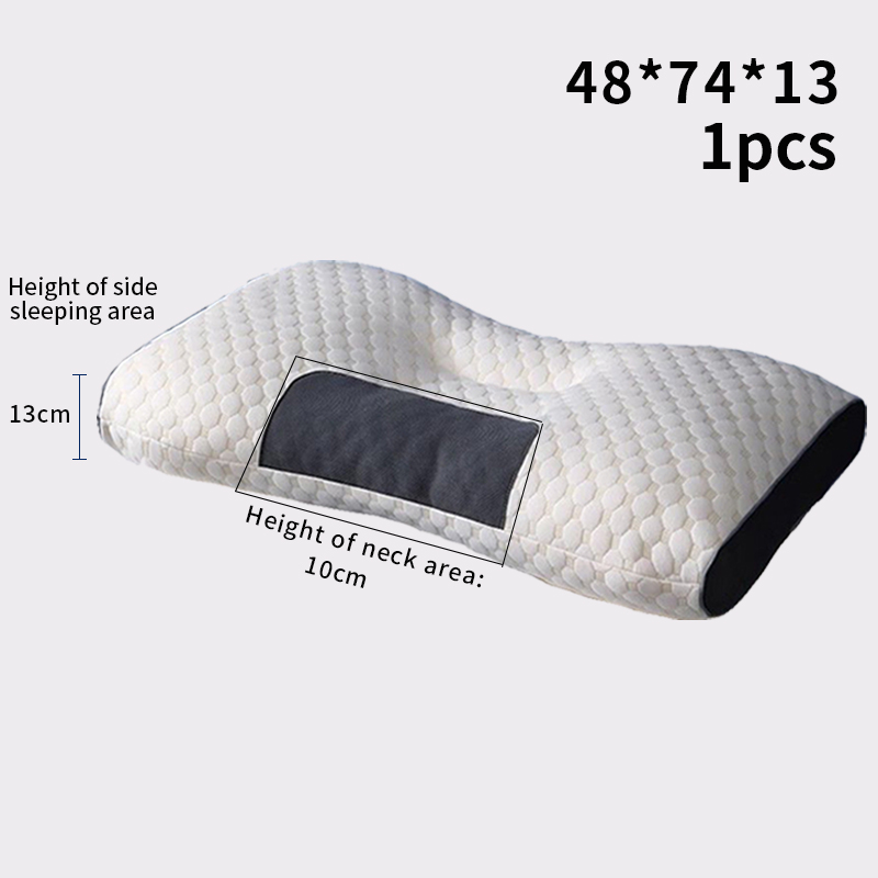 Almohada para el cuello, ayuda a dormir y protege el cuello, masaje de fibra de soja ortopédico Cervical, almohada de SPA para el hogar para dormir: Rojo