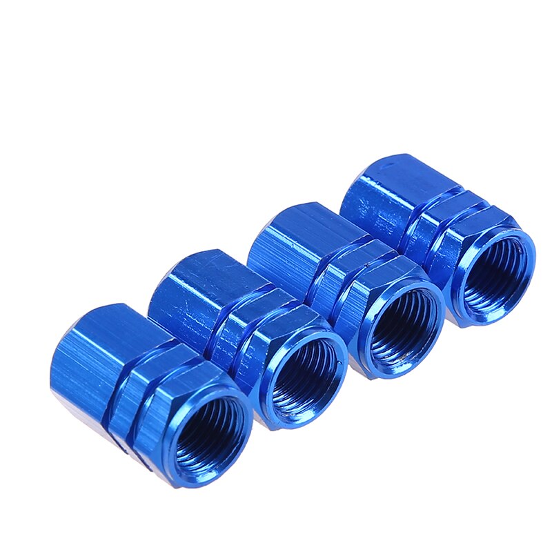 4 sztuka/zestaw wentyl opony samochodowej nakrętki na wentyle opon powietrza pokrywa zaworu aluminium uniwersalny hermetyczne 7-kolory „ w kształcie sześciokąta”