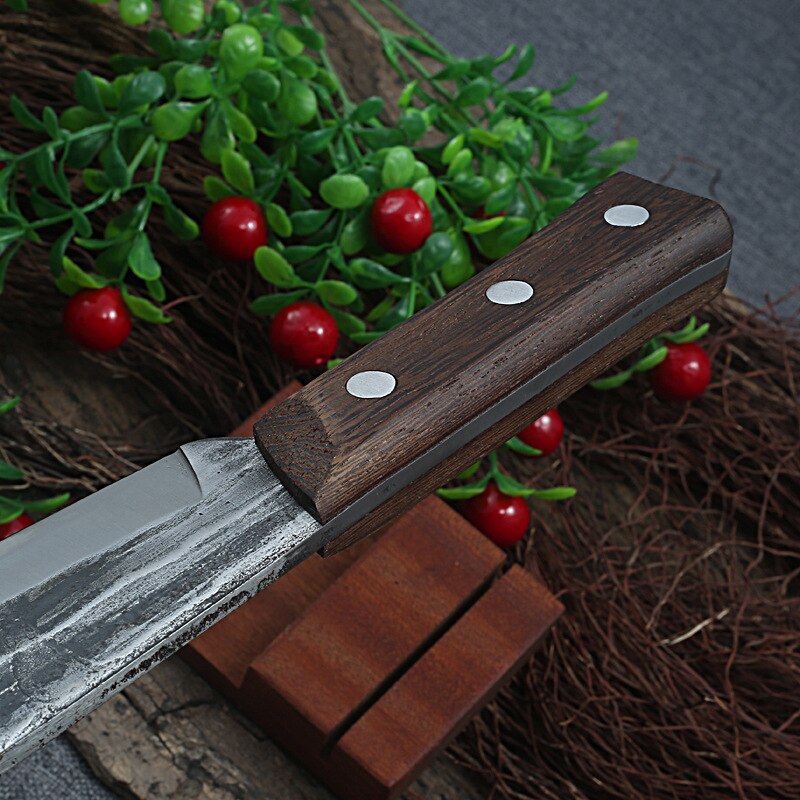 Hand Forging Bone Chopping knife Kitchen Chef Knives Cleaver Cutting with Wood Handle Chinese Meat Knife Butcher Outdoors Tools
