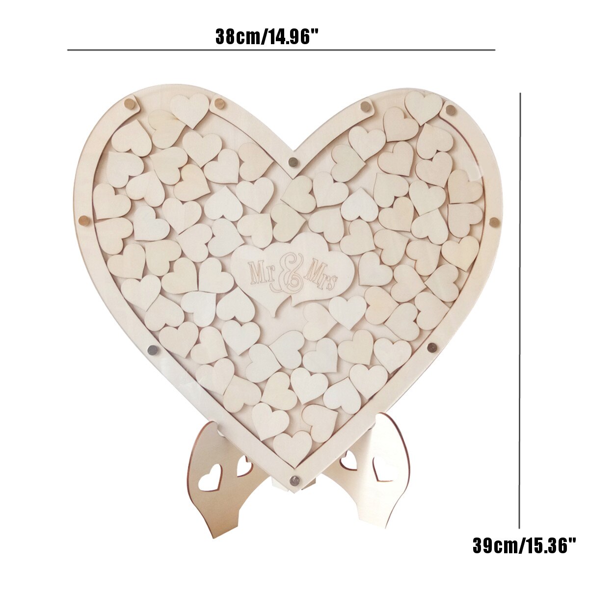 Hjärtform bröllop gästbok dekoration rustik godis hjärtlåda bröllopslåda 3d gästbok trälåda