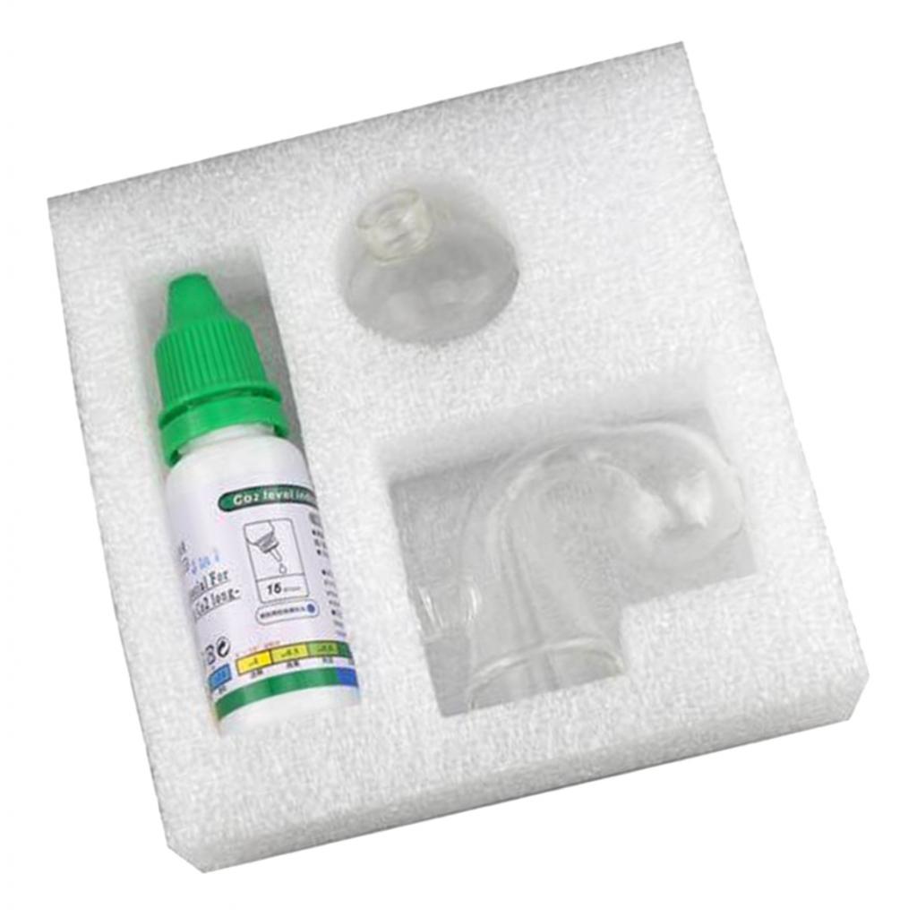 Aquarium Carbon Dioxide Monitor Glass Checker w/ 15ml Monitor Fluid.