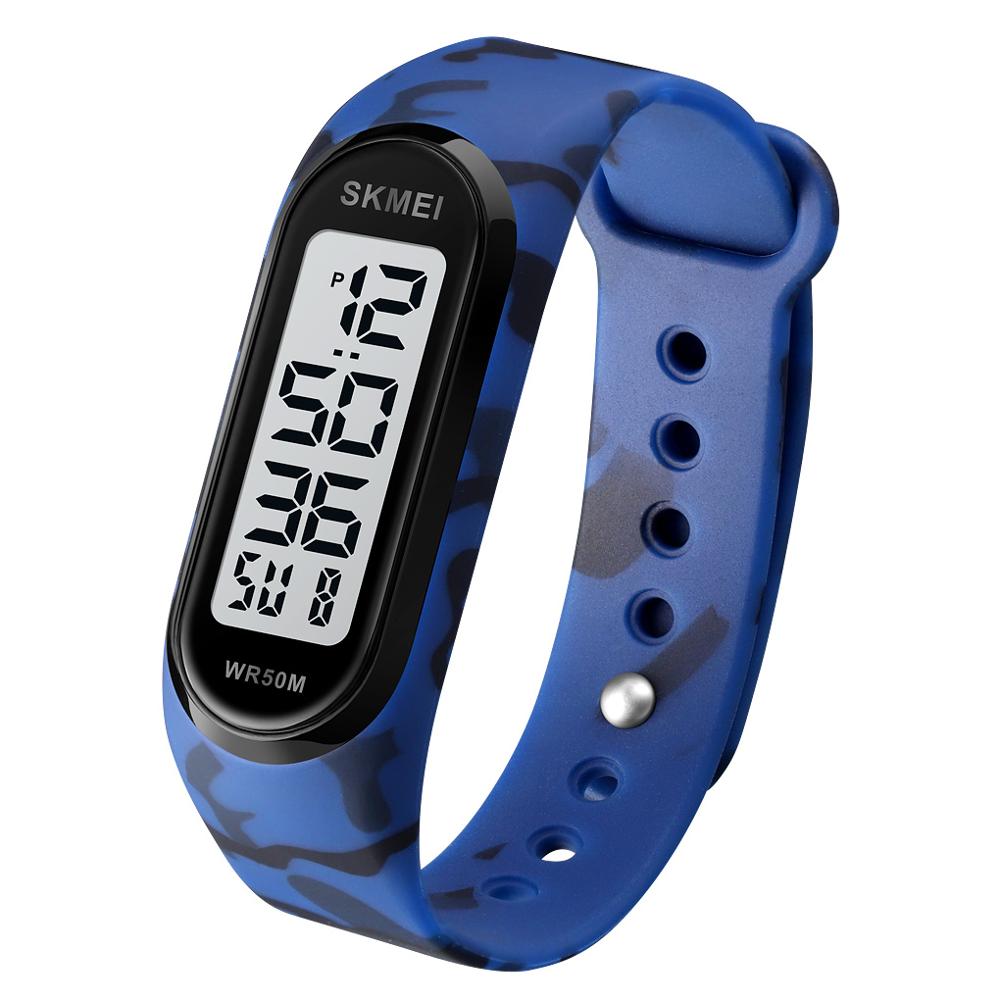 Simple Women Sports Watch Luminous Bracelet SKMEI Women Silicone Electronic Digital Watches 50M Watchproof Watch Ladies: blue camouflage-WE