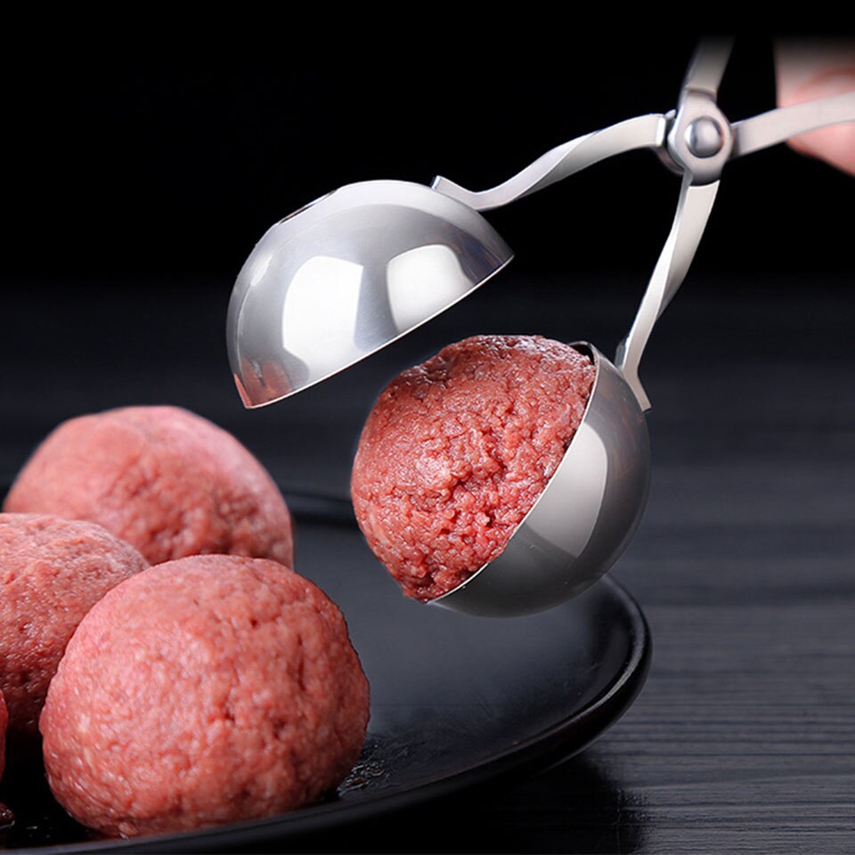 Pinzas para hacer carne de acero inoxidable 304, utensilio para hacer pasteles, melones, galletas, pasteles, bolas de arroz, albóndigas de frutas