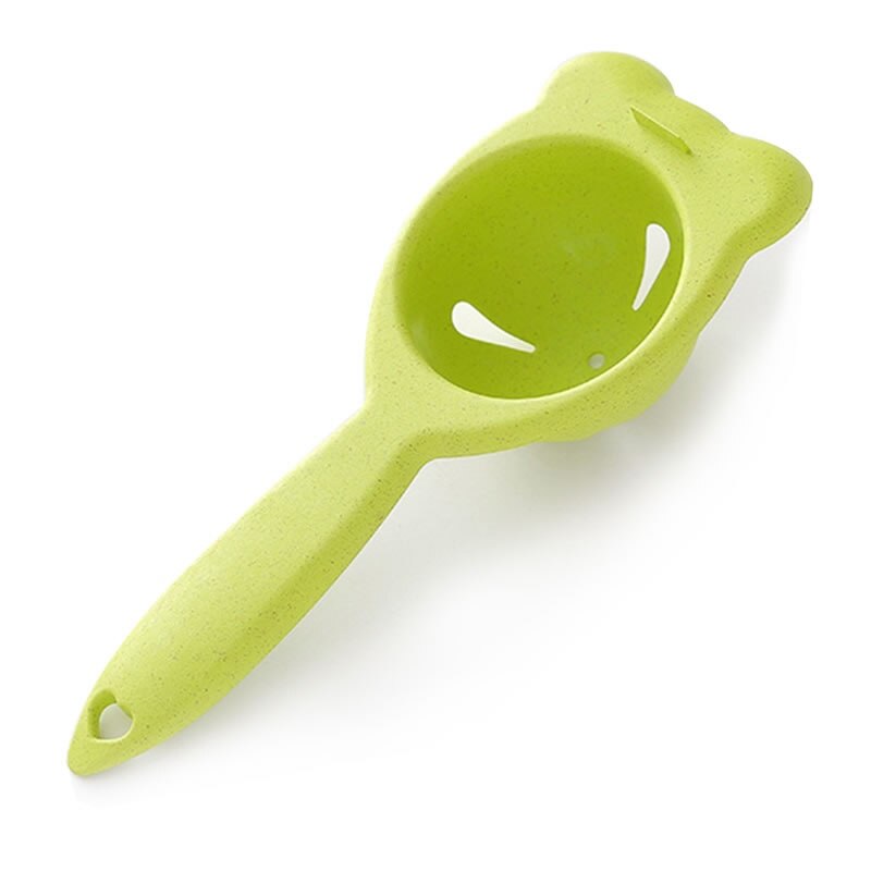 QueenTime separador de yema y clara de huevo Filtro de huevos de paja de trigo huevo de dibujos animados Extractor blanco accesorios de cocina bonitos Gadgets de cocina: Green