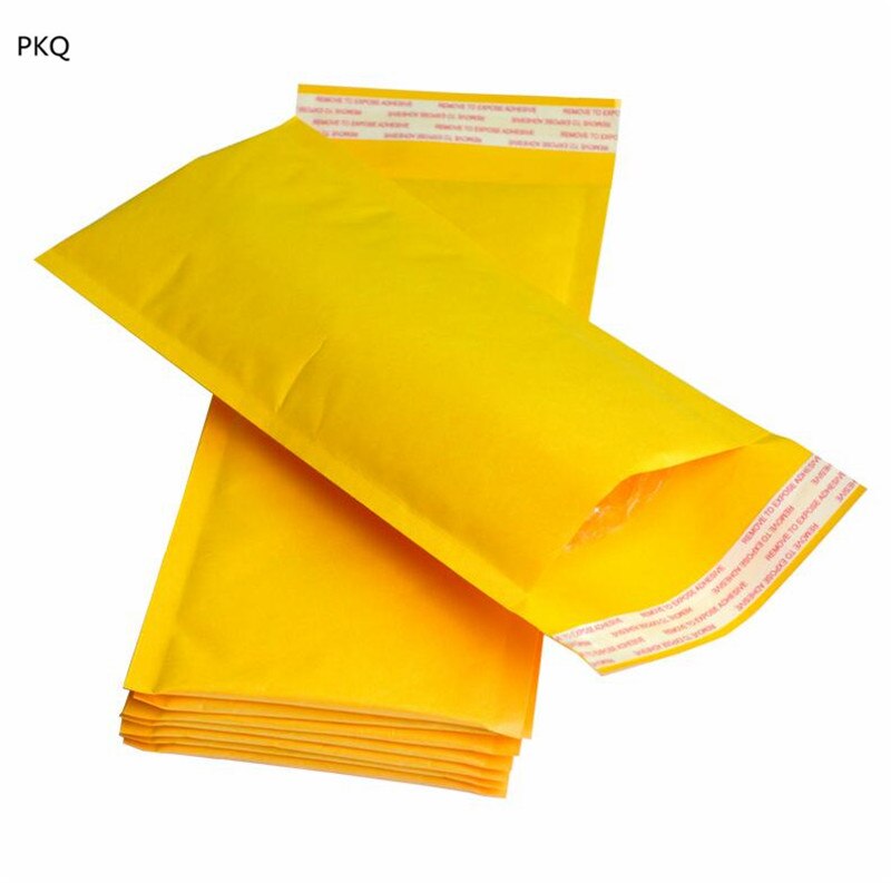 Bolsas de burbuja de papel Kraft amarillo de 7 tamaños, 50 Uds., estilo largo, autosellado, amarillo, embalaje de correo, sobres acolchados de burbujas para correo