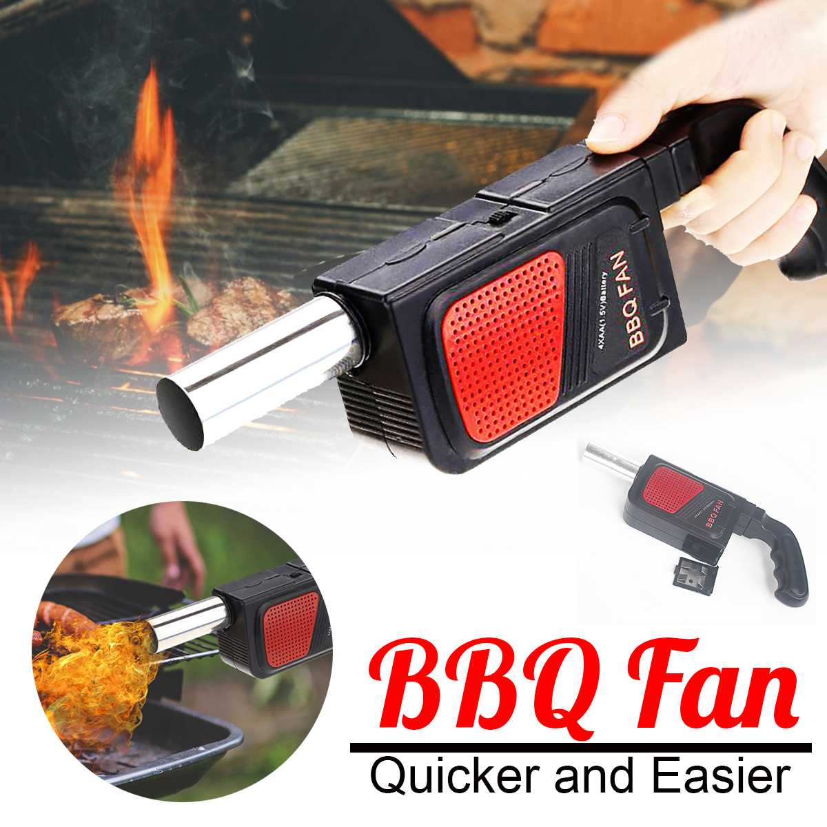 Elektrische Barbecue Blower Handheld Ventilator Barbecue Kamp Picknick Belo Koken Blower Barbecue Fire Start Chef